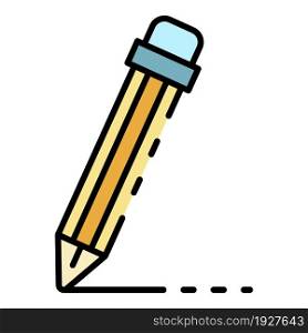 Writing pencil icon. Outline writing pencil vector icon color flat isolated. Writing pencil icon color outline vector