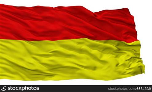 Wroclaw City Flag, Country Poland, Isolated On White Background. Wroclaw City Flag, Poland, Isolated On White Background
