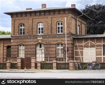 Wusterhausen-Bahnhofshaus. Brandenburg; Ostprignitz-Ruppin; Ruppin County; Prignitz; Germany; Wusterhausen - old station