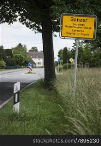 Wusterhausen/Dosse, Ortsteil Ganzer, Landkreis Ostprignitz-Ruppin, Brandenburg, Germany - village boundary