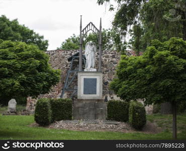Wusterhausen / Dosse, Ostprignitz-Ruppin, Brandenburg, Germany - church ruin. This church was built the 13th century as a gothic church and rebuilt in 1700 in baroque style. Since 1973 only the enclosing walls are standing, because the rest was reduced due to disrepair.