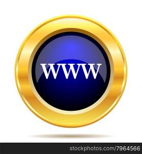 WWW icon. Internet button on white background.