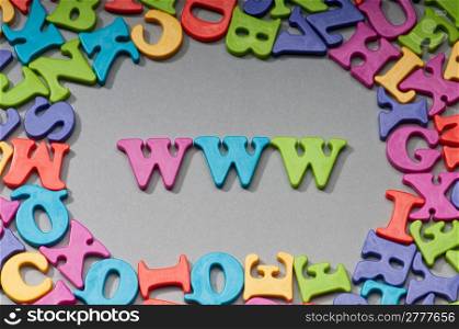 WWW letters on the background