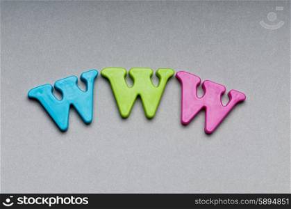 WWW letters on the background
