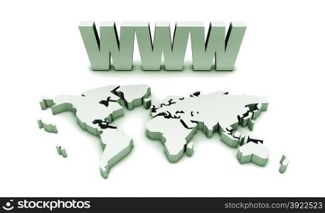 WWW World Wide Web Internet Online in 3d. WWW
