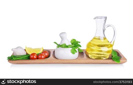 &#xA;Fresh food ingredients and spice isolated on white background
