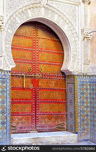 &#xA;historical in antique building door morocco style africa wood and metal rusty&#xA;