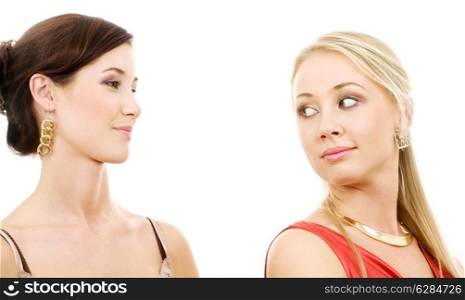 &#xA;picture of two young girlfriends over white