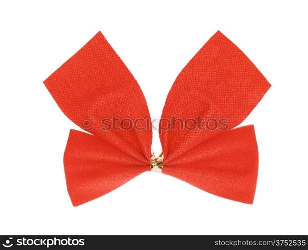 &#xA;Red paper gift ribbon bow isolated on white background