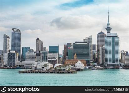 &#xA;skyline of Auckland with city central business district at the noon