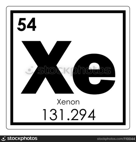 Xenon chemical element periodic table science symbol