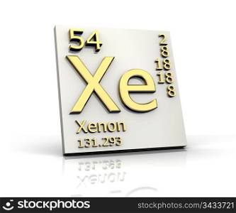 Xenon form Periodic Table of Elements - 3d made