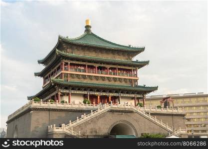 Xian bell tower (chonglou) in Xian ancient city of China
