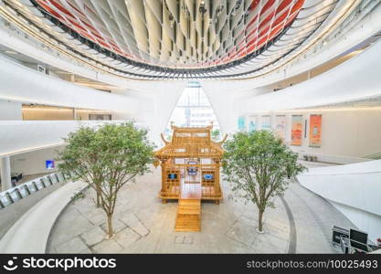 XIQU CENTRE, HONG KONG - MARCH 17, 2019  Xiqu Centre is directly accessible from the Hong Kong West Kowloon Station. Dedicated to promoting the rich heritage of Xiqu in Hong Kong.