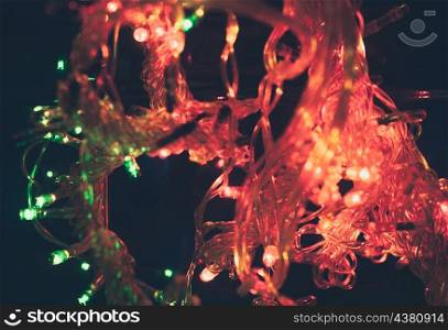 xmas garland lights toned image