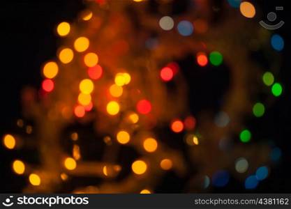 xmas wallpaper of blurred spot of lights, cityscape at night