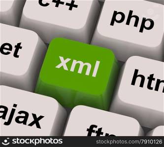 Xml Programming Key Shows Extensible Markup Language. Xml Programming Key Showing Extensible Markup Language