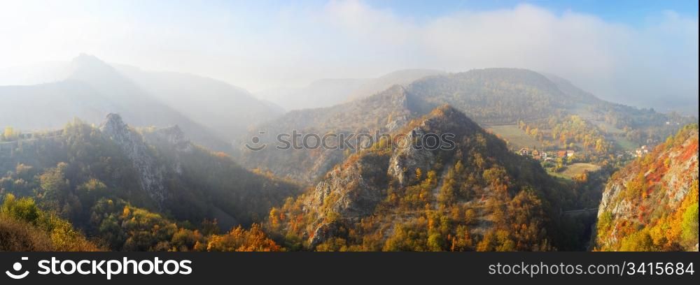 xxxl panorama of a mountains near the Uzice city, Serbia