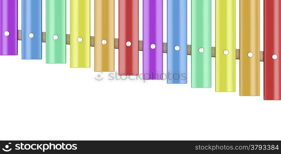 Xylophone isolated on white, top view