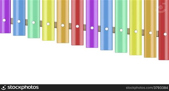 Xylophone isolated on white, top view