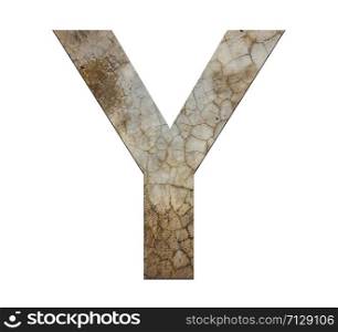 y letter cracked cement texture isolate
