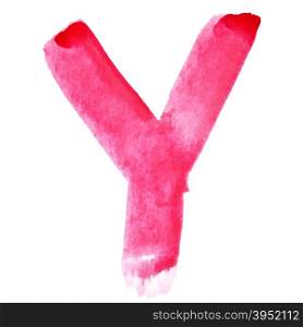 Y - Watercolor letters over white background