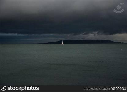 Yacht at sea in Dun Laoghaire, Dubline, Eire