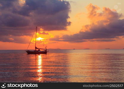 Yacht at sunset