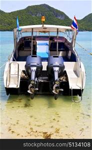 yacht blue lagoon stone in thailand kho phangan bay abstract of a water south china sea