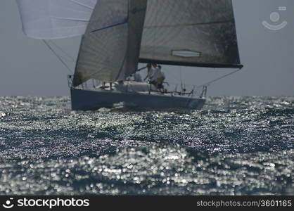 Yacht competes in team sailing event California