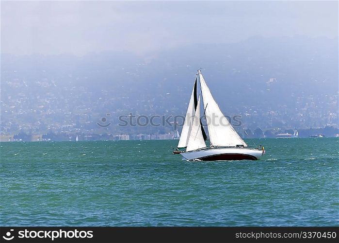 Yacht sailing in the San Francisco bay