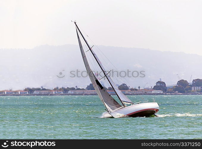 Yacht sailing in the San Francisco bay
