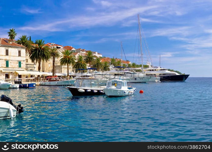 Yachting harbor of Hvar island, famous tourist destination of Croatia