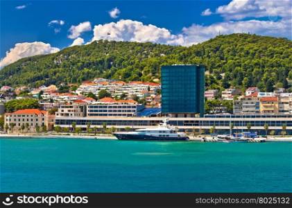 Yachting waterfront of Split and Marjan hill view, Dalmatia, Croatia