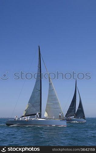 Yachts compete in team sailing event California