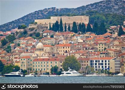 Yachts in Sibenik UNESCO world heritage town waterfront, Dalmatia, Croatia