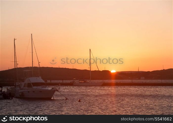 Yachts in the bay at sunrise&#xA;