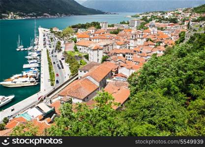 Yachts in the harbor, Kotor bay, Montenegro
