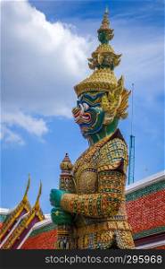 Yaksha statue in Grand Palace complex, Bangkok, Thailand. Yaksha statue, Grand Palace, Bangkok, Thailand