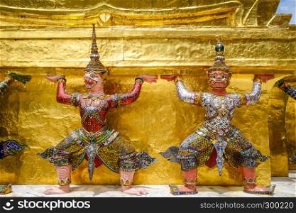 Yaksha statue in Grand Palace complex, Bangkok, Thailand. Yaksha statue, Grand Palace, Bangkok, Thailand