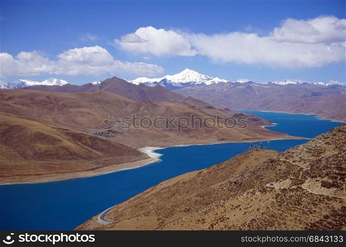 Yamdrok Lake in Tibet, China