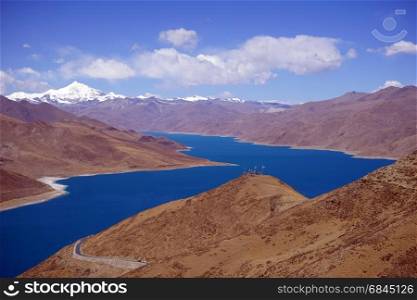 Yamdrok Lake in Tibet, China