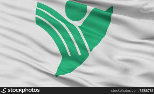 Yanagawa City Flag, Country Japan, Fukuoka Prefecture, Closeup View. Yanagawa City Flag, Japan, Fukuoka Prefecture, Closeup View