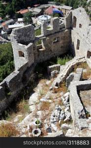 Yard inside Trsat castle in Rijeka, Croatia