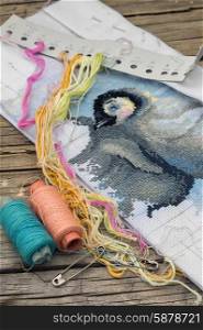 Yarn and thread for embroidering on cloth by hand
