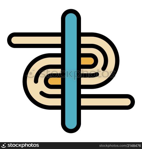 Yarn manufacturing icon. Outline yarn manufacturing vector icon color flat isolated. Yarn manufacturing icon color outline vector