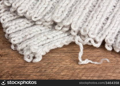 yarn on a wooden background