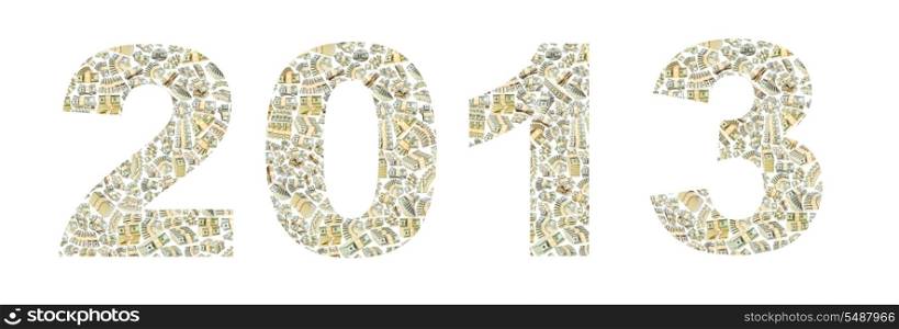Year 2013 from dollar stack