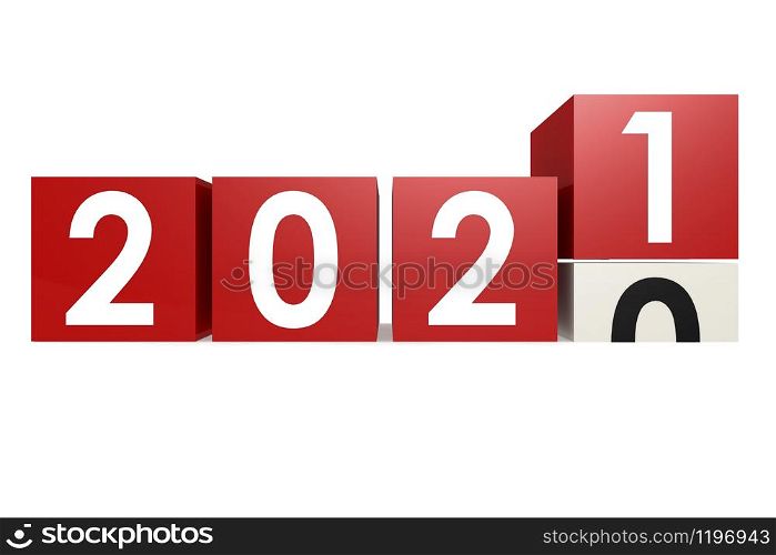 Year 2021 is coming, 3D rendering