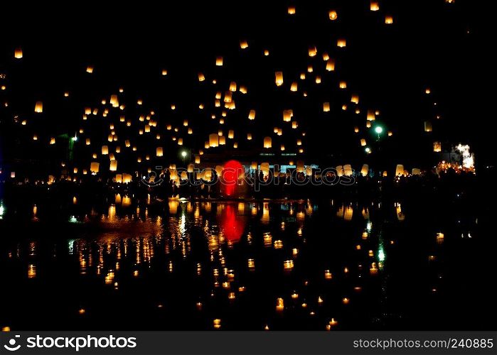 yee peng , Floating lanterns festival in Chiang mai Thailand
